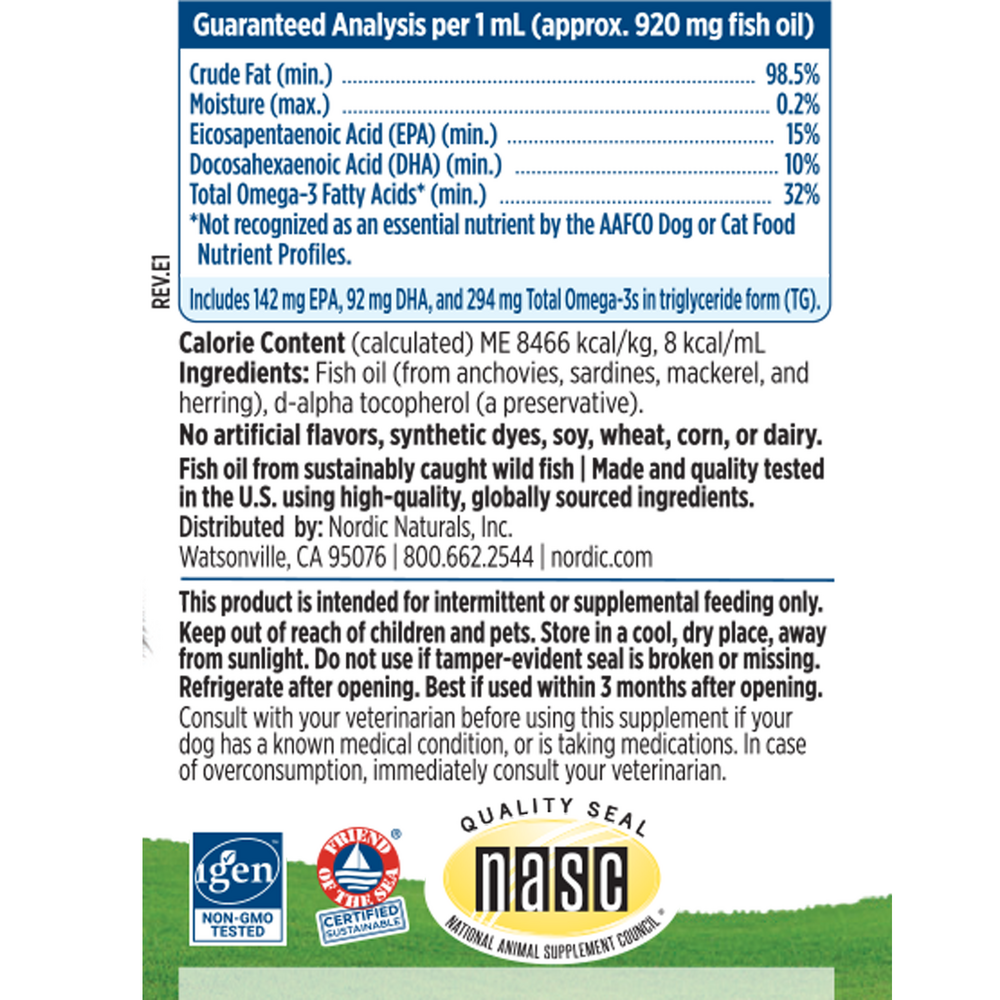 Omega-3 Pet (Cats and small dogs)
Nordic Naturals