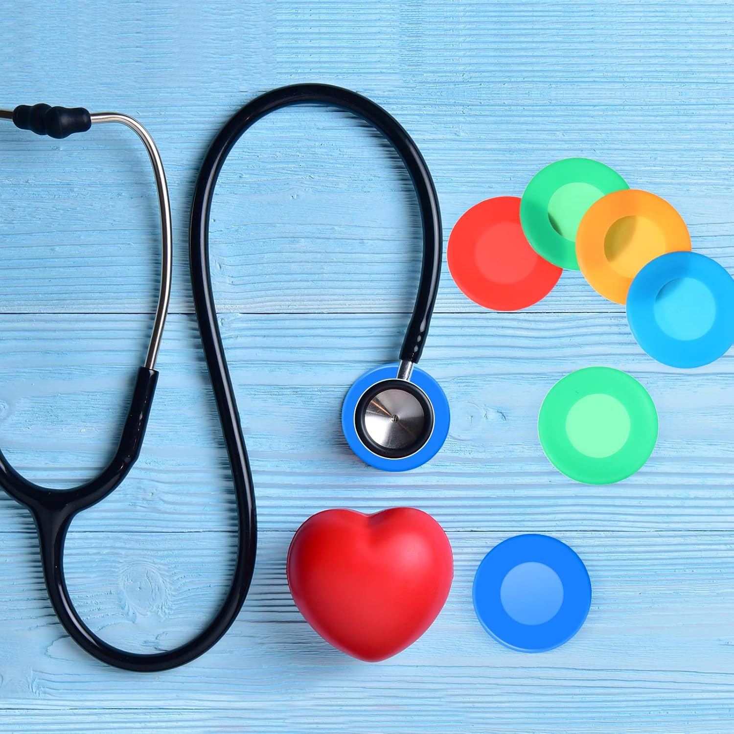 40 Pack Stethoscope Head Cover Protector Soft Silicone Stethoscope Spare Parts Disposable Replacement Stethoscope Diaphragm Covers Accessories Kit Supply for Hospital Doctor Nurse, 4 Colors